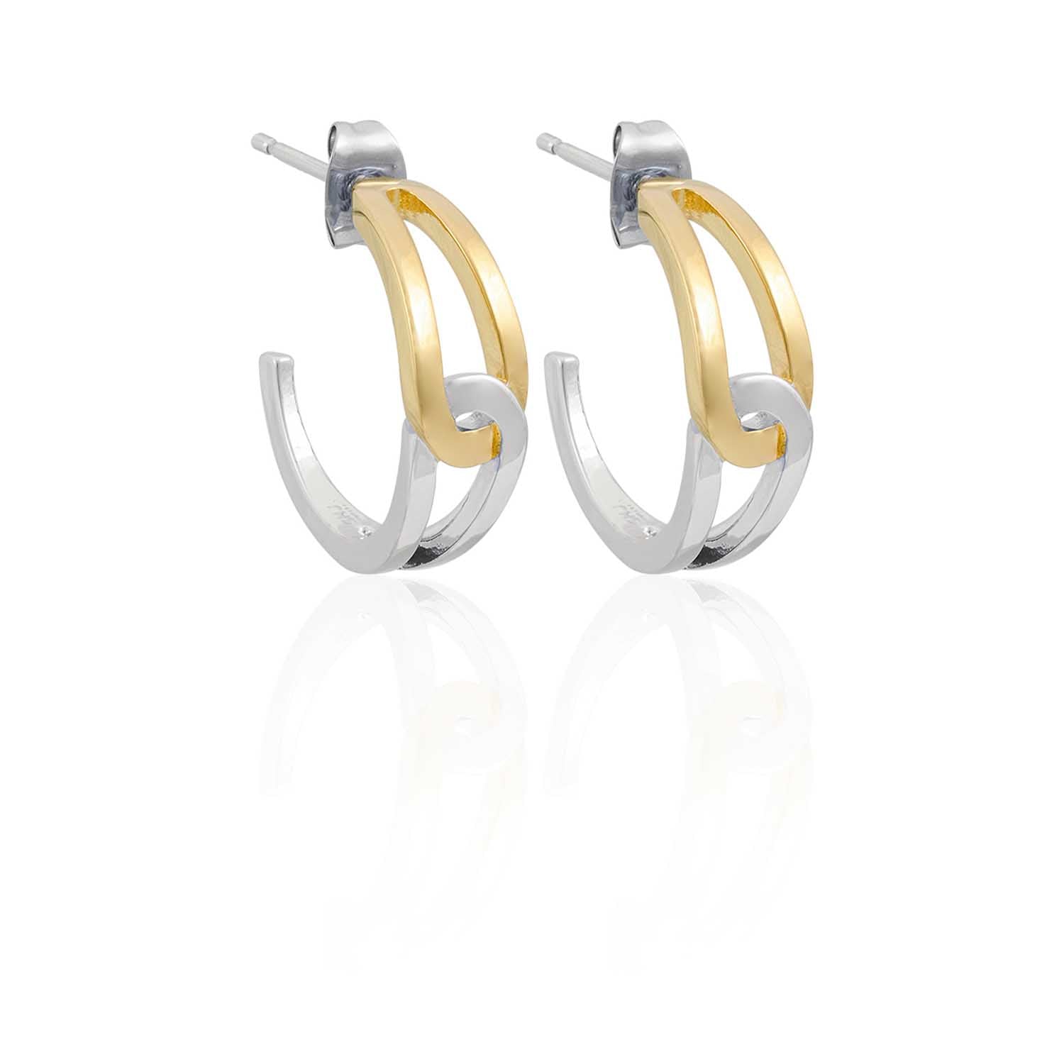 Double Carabiner Hoop Earrings Steel Horse Jewelry