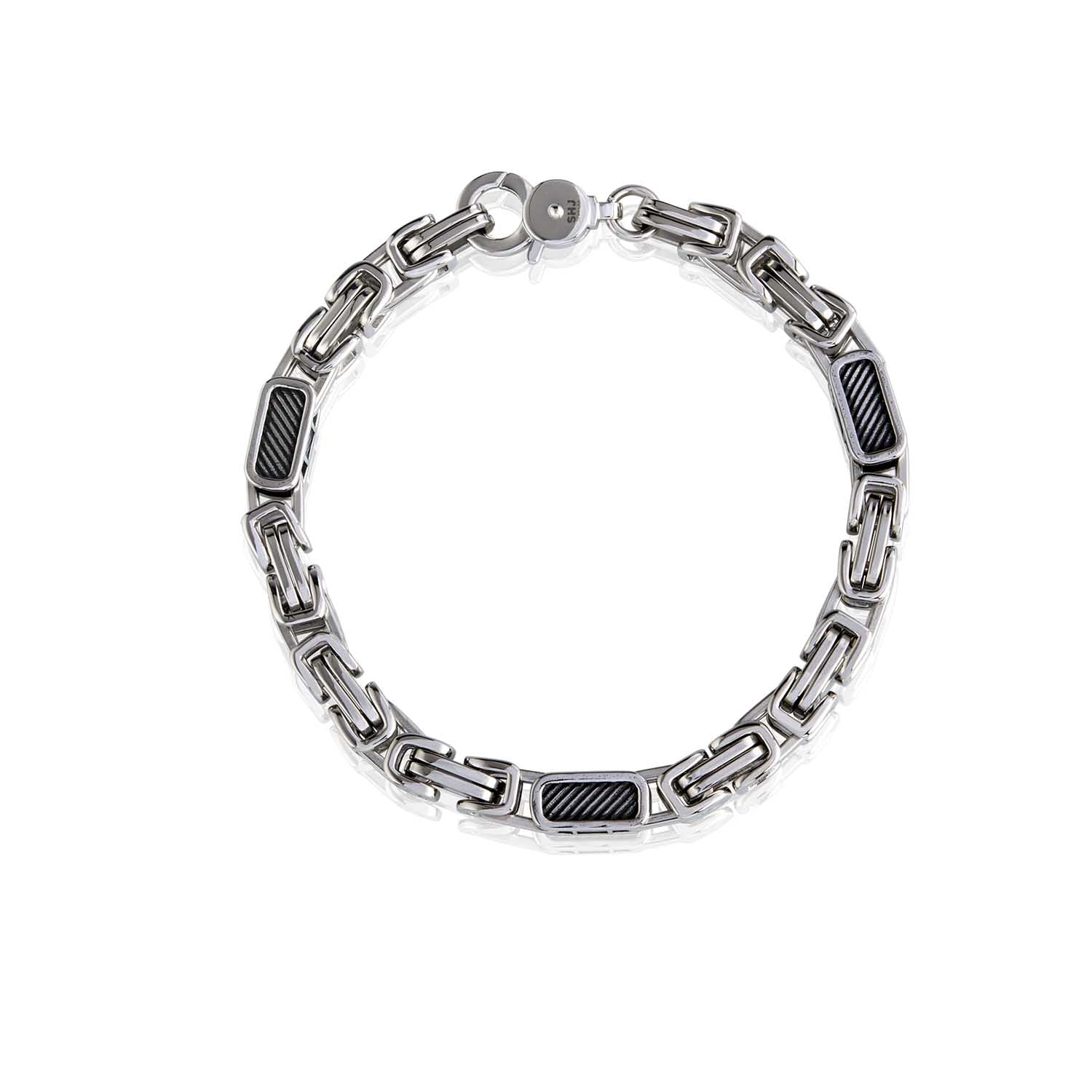 Slanted Lines Chain Bracelet Steel Horse Jewelry