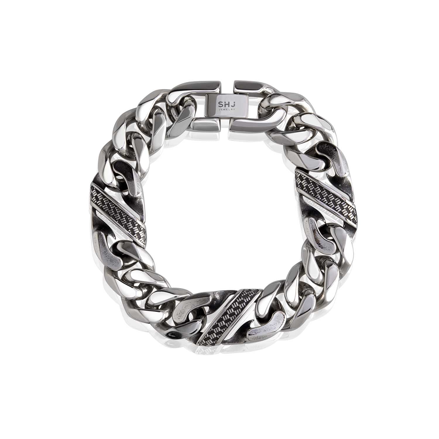 Bling Double Link Chain Bracelet Steel Horse Jewelry