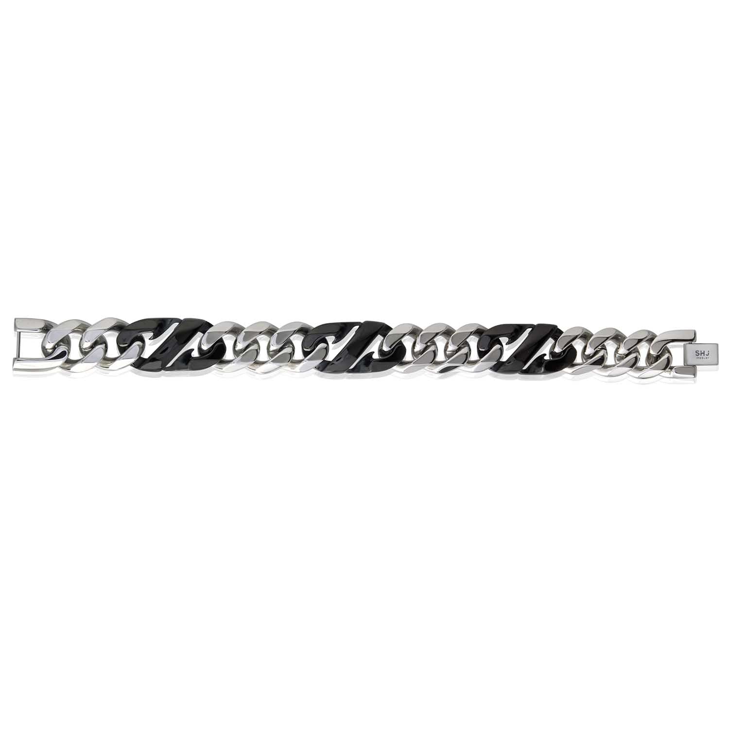 Black Double Link Chain Bracelet