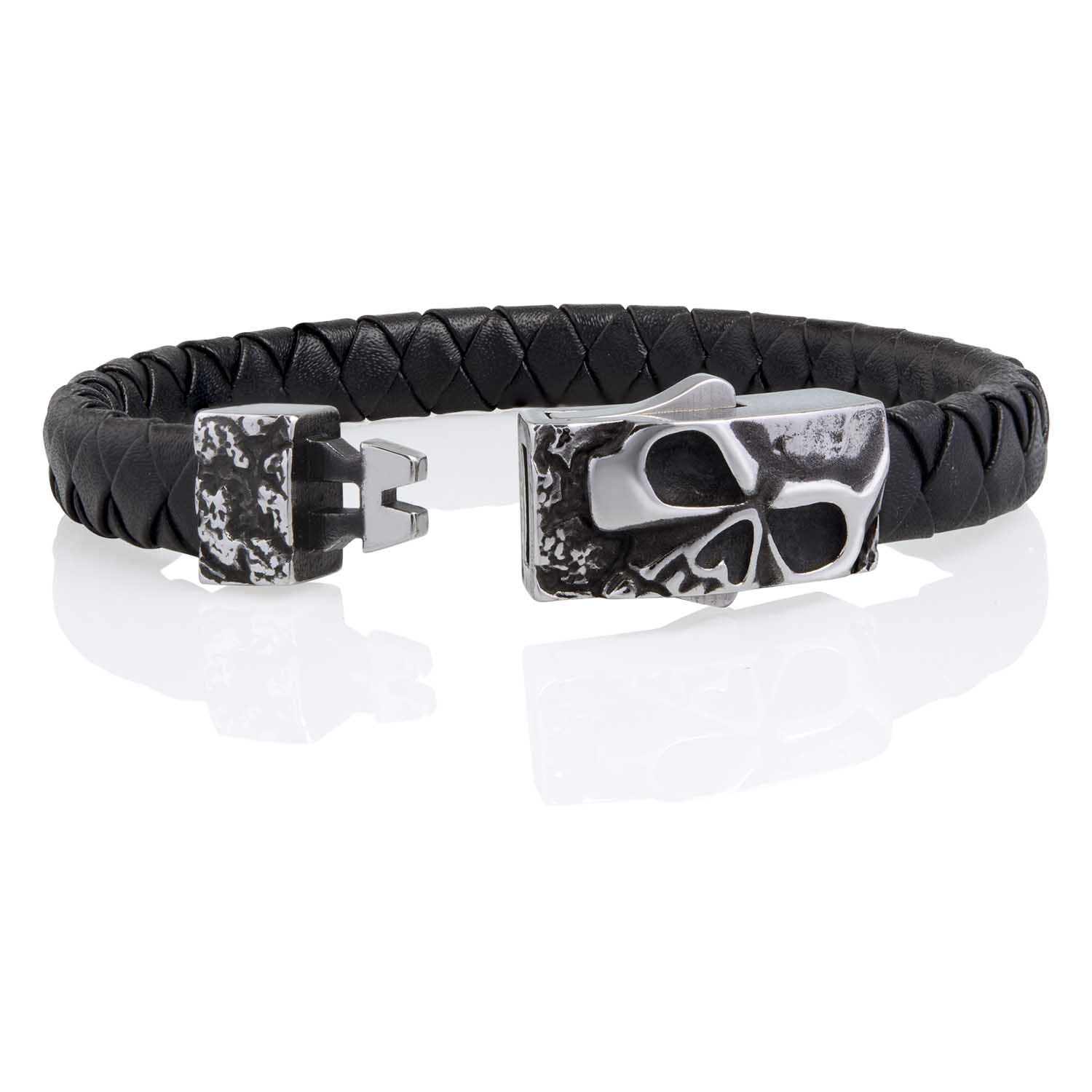 Phantom Skull Leather Bracelet