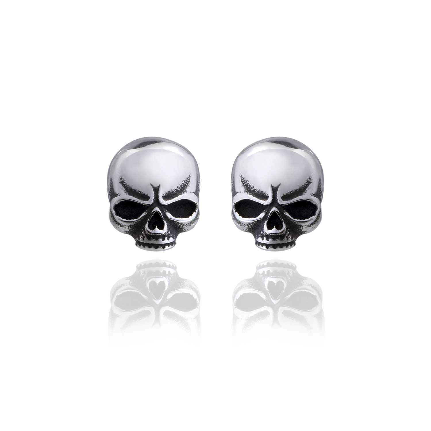 Tiny Tempest Skull Post Earrings