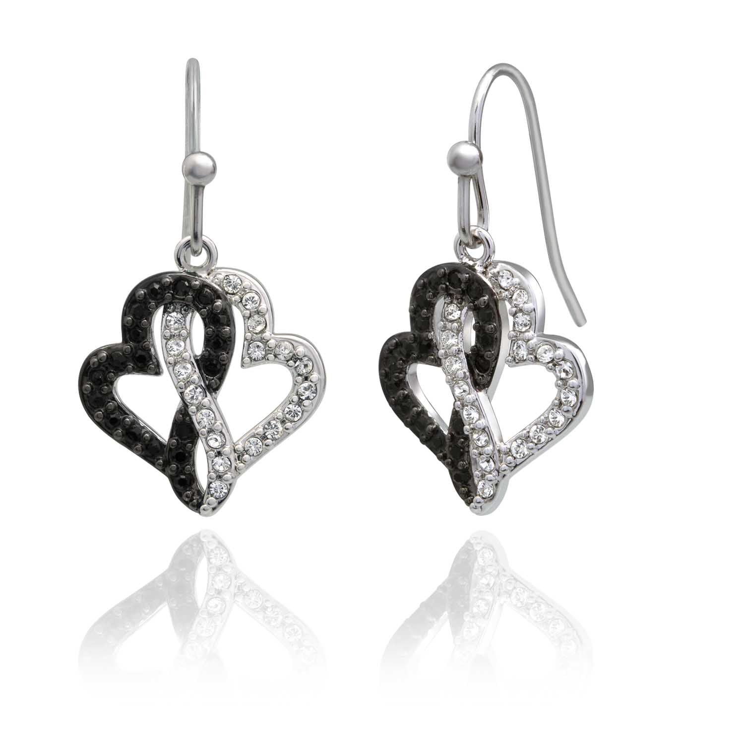 Contrasting Hearts Earrings Steel Horse Jewelry