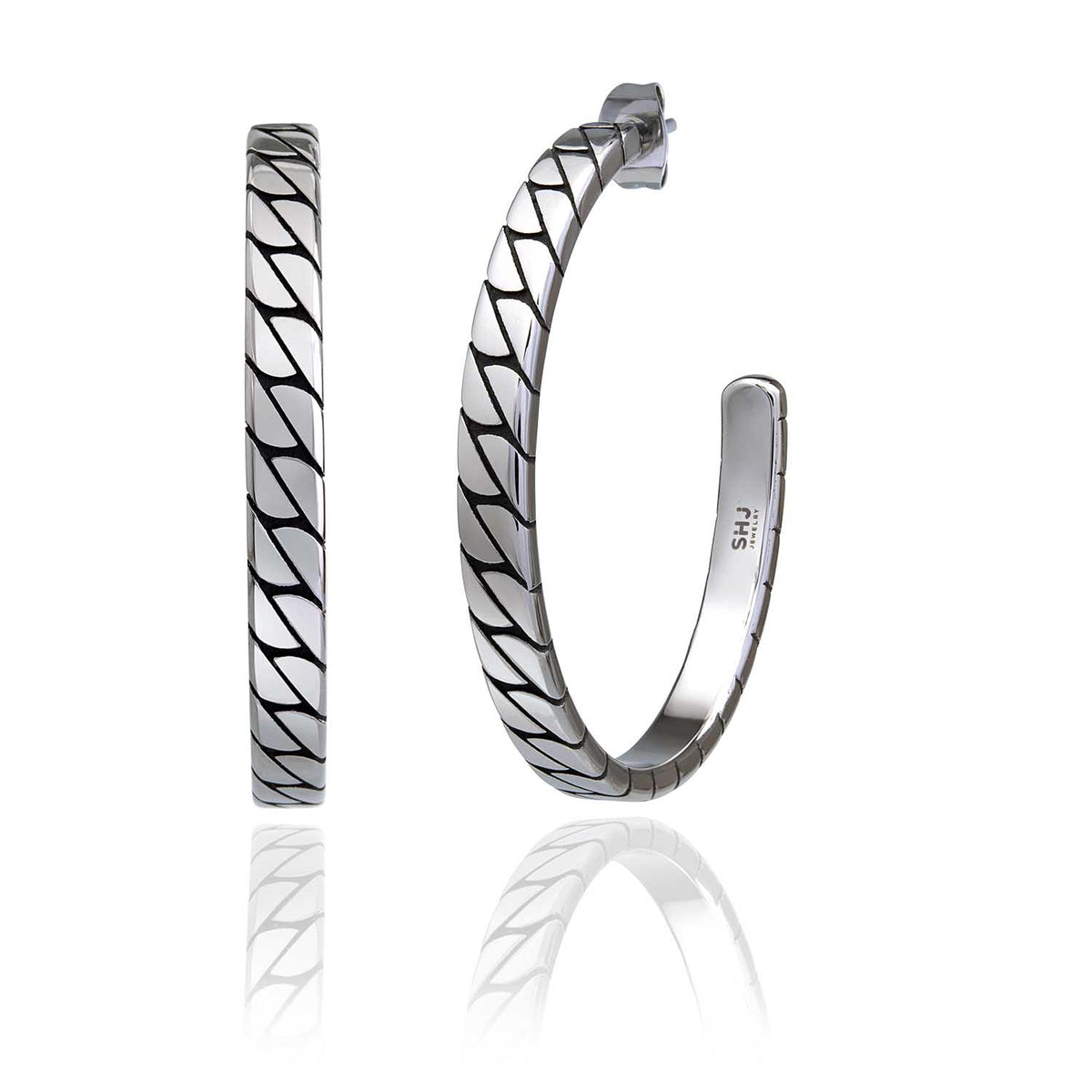 Glide Women&#39;s Large Hoop Earrings Steel Horse Jewelry