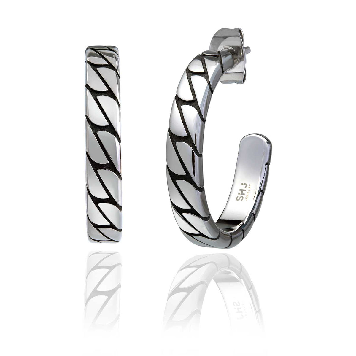 Glide Women&#39;s Small Hoop Earrings Steel Horse Jewelry