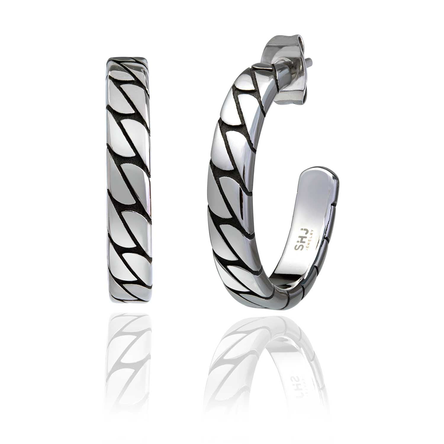 Glide Women's Small Hoop Earrings Steel Horse Jewelry