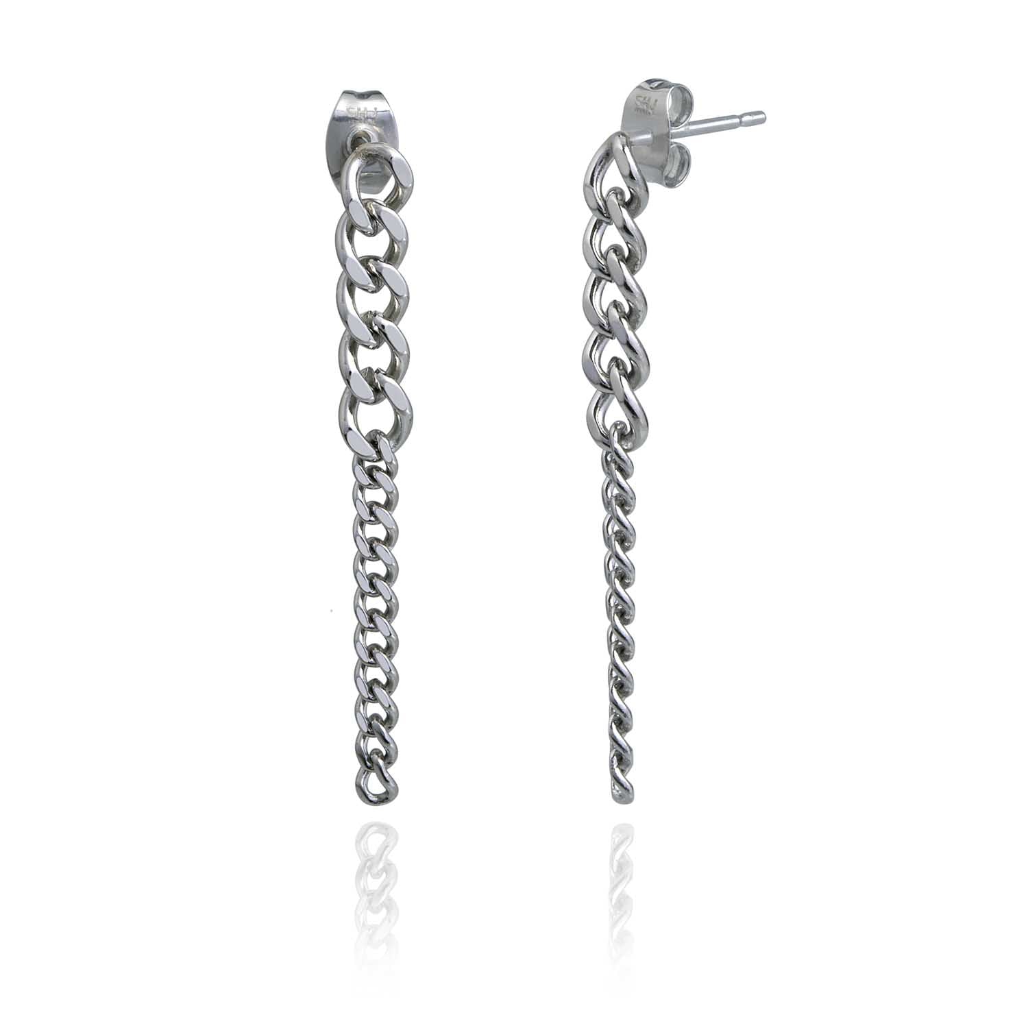 Dual Cuban Chain Drop Earrings