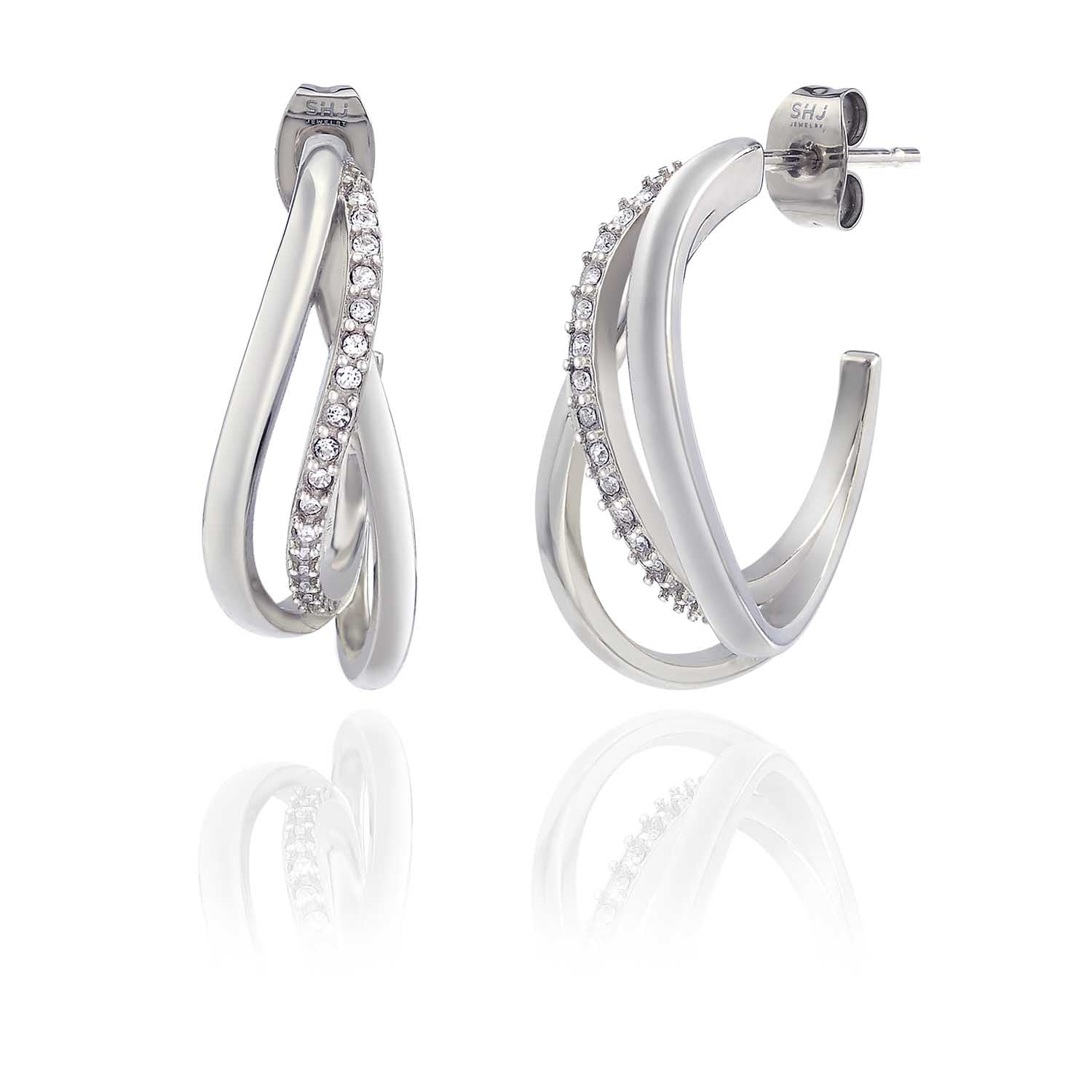 Interlace Hoop Earring Steel Horse Jewelry