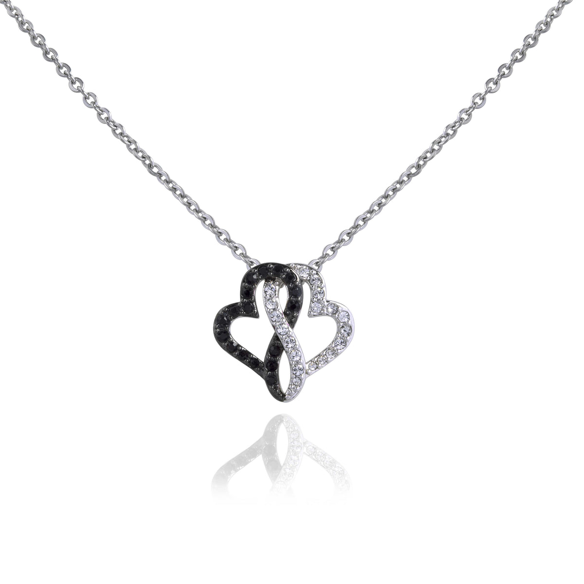 Contrasting Hearts Necklace Steel Horse Jewelry