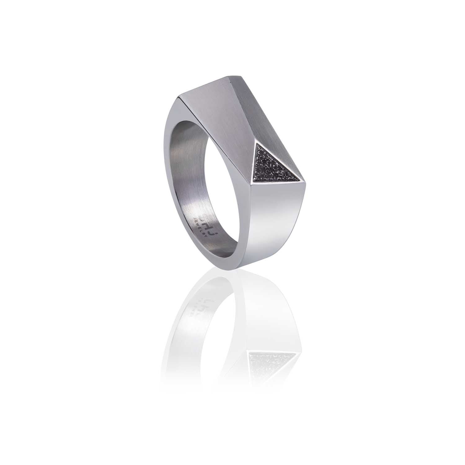 Bevel Edge Rectangle Ring Steel Horse Jewelry