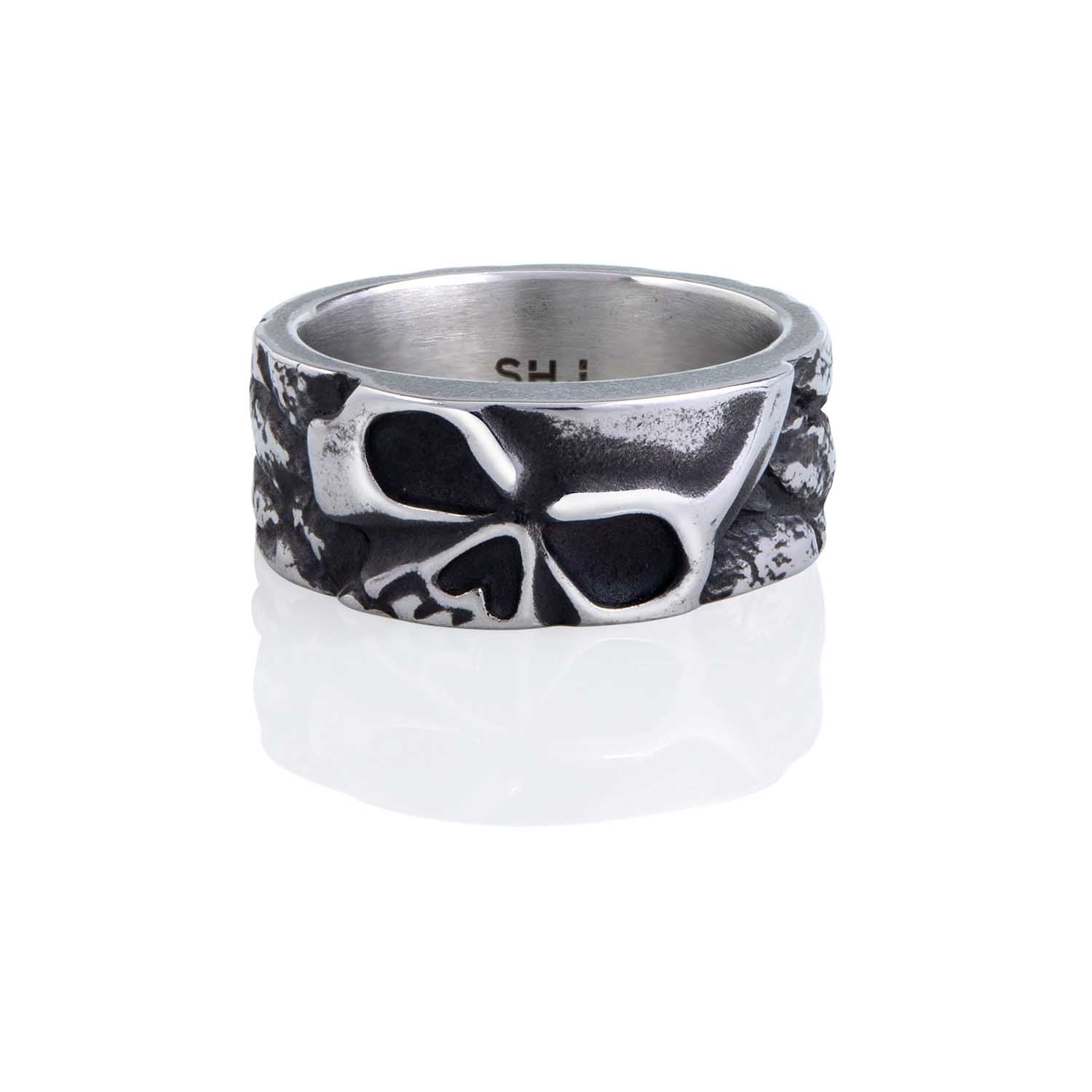 Phantom Skull Band Ring Steel Horse Jewelry