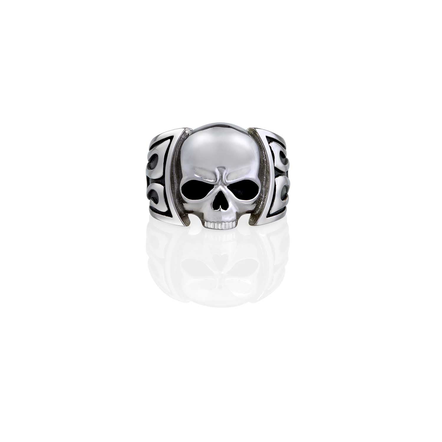 Ember Skull Ring Steel Horse Jewelry