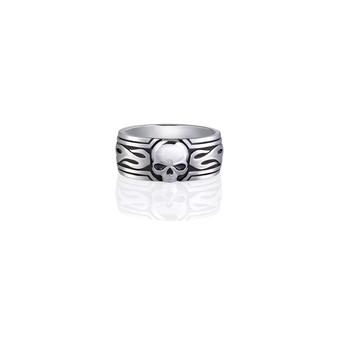 Blazin&#39; Skull Band Ring Steel Horse Jewelry