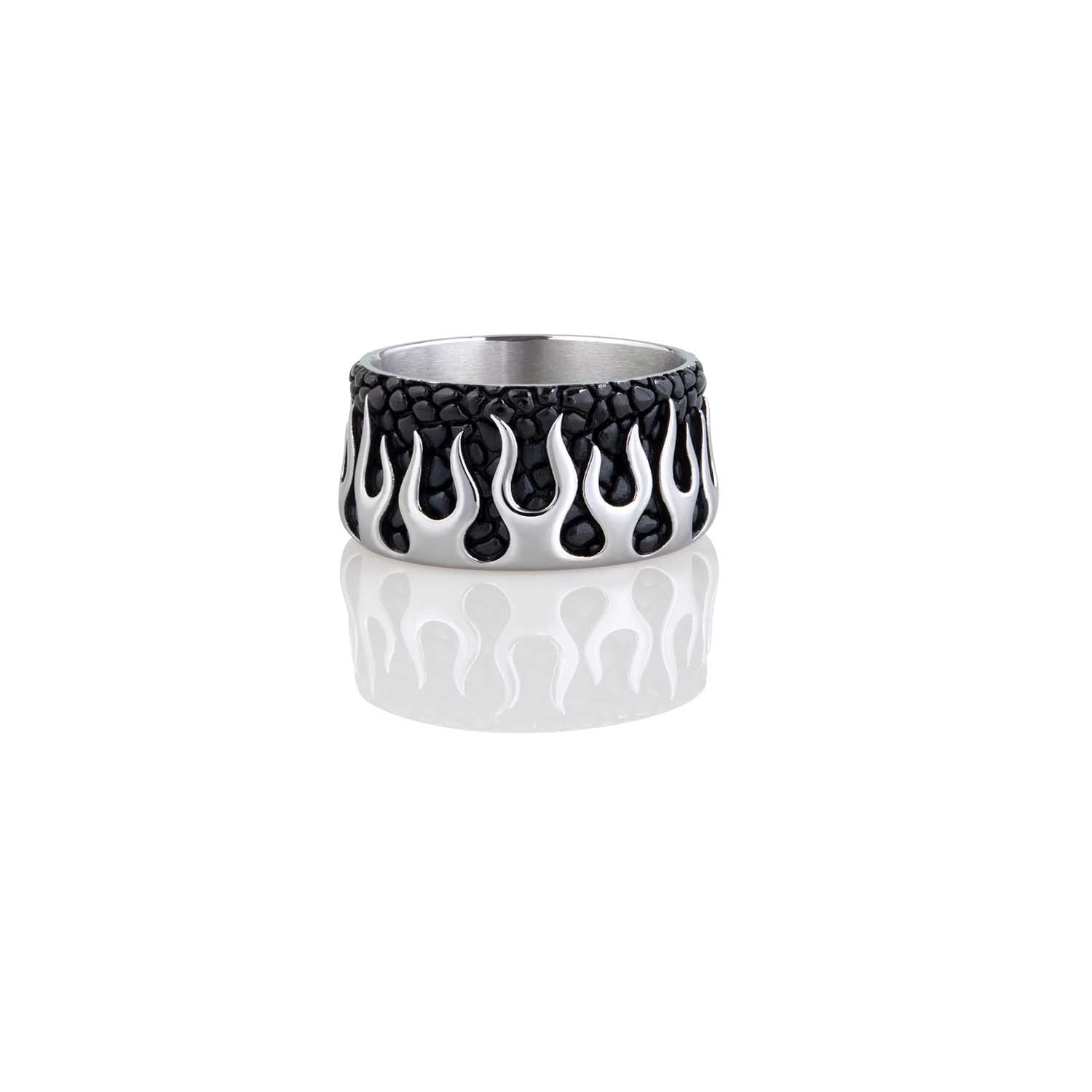 Inferno Serpent Band Ring Steel Horse Jewelry