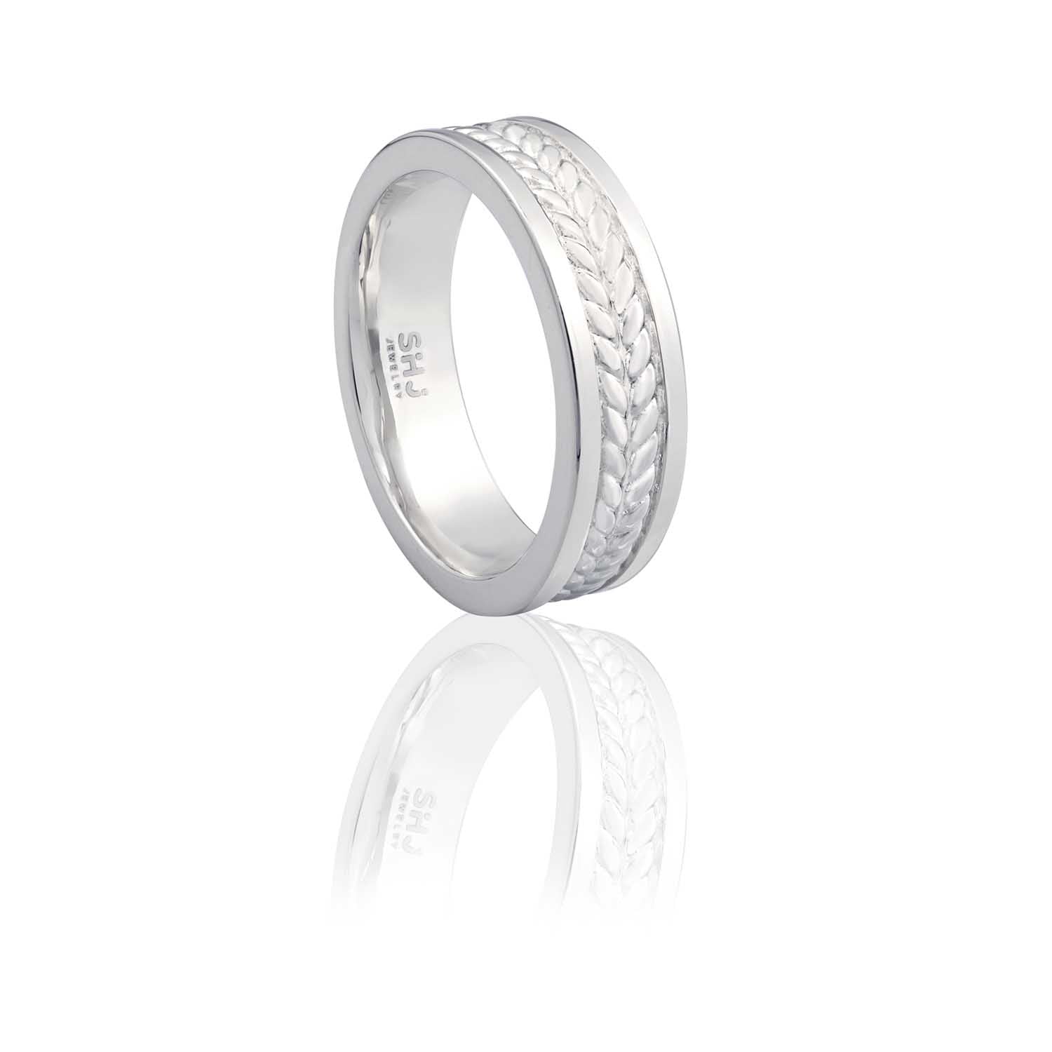 Woven Inlaid Stacking Ring