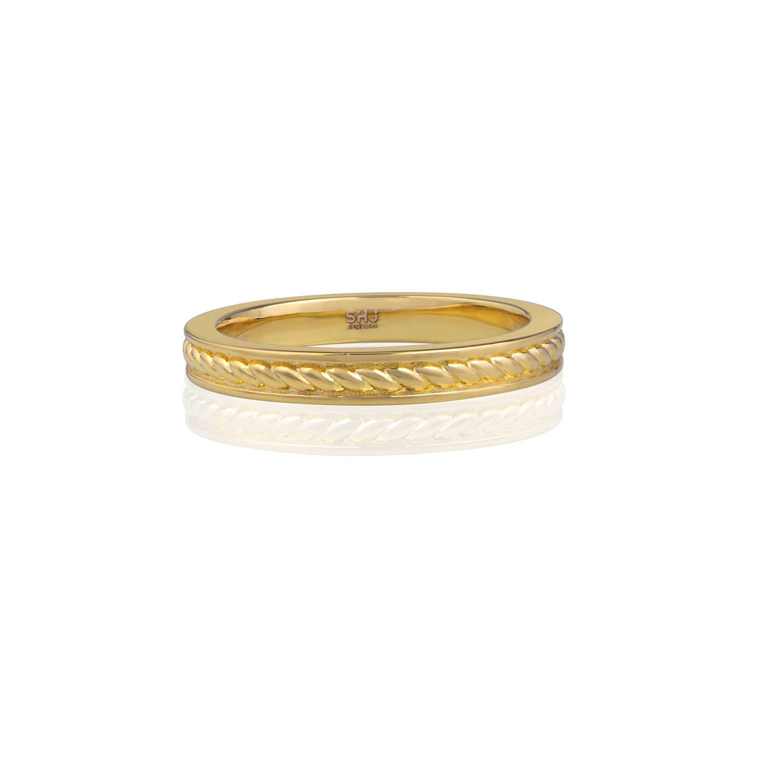 Inlaid Rope Stacking Ring