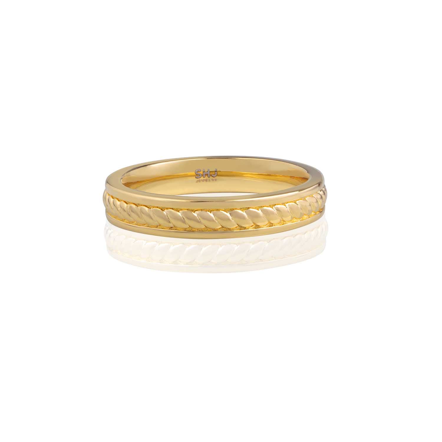 Inlaid Rope Stacking Ring