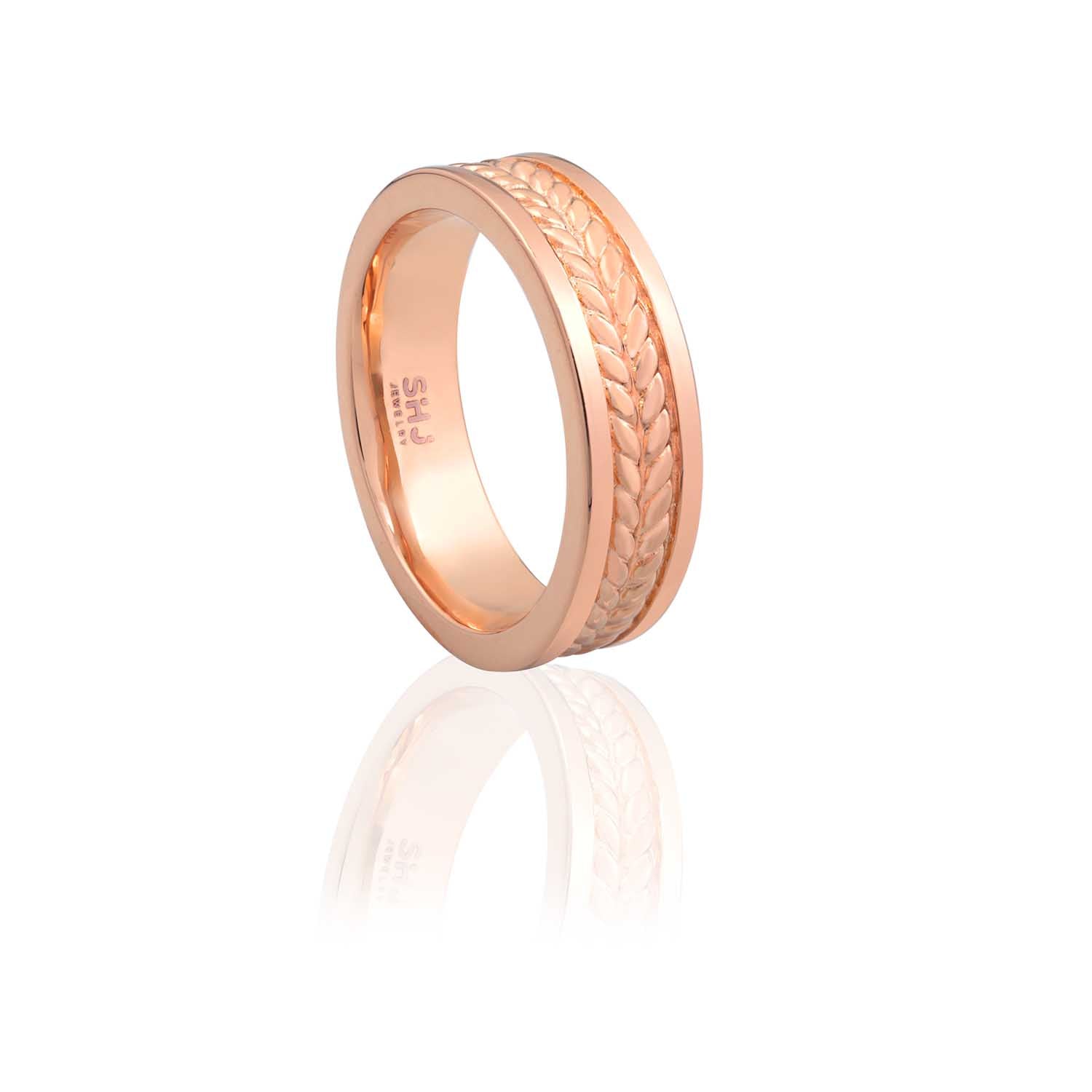 Woven Inlaid Stacking Ring