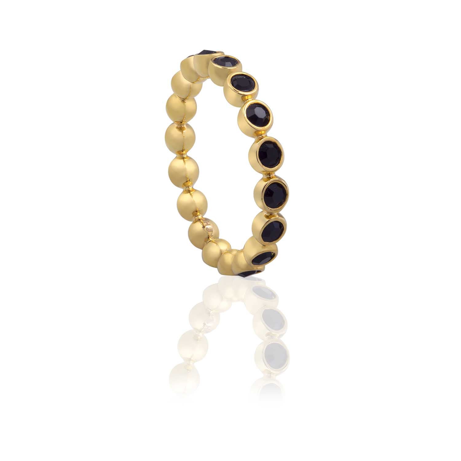 Black Stone Forever Stacking Ring