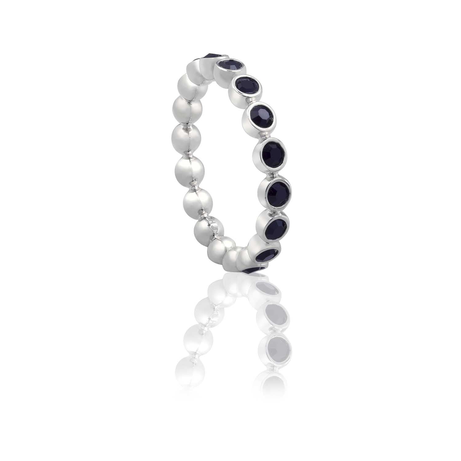 Black Stone Forever Stacking Ring