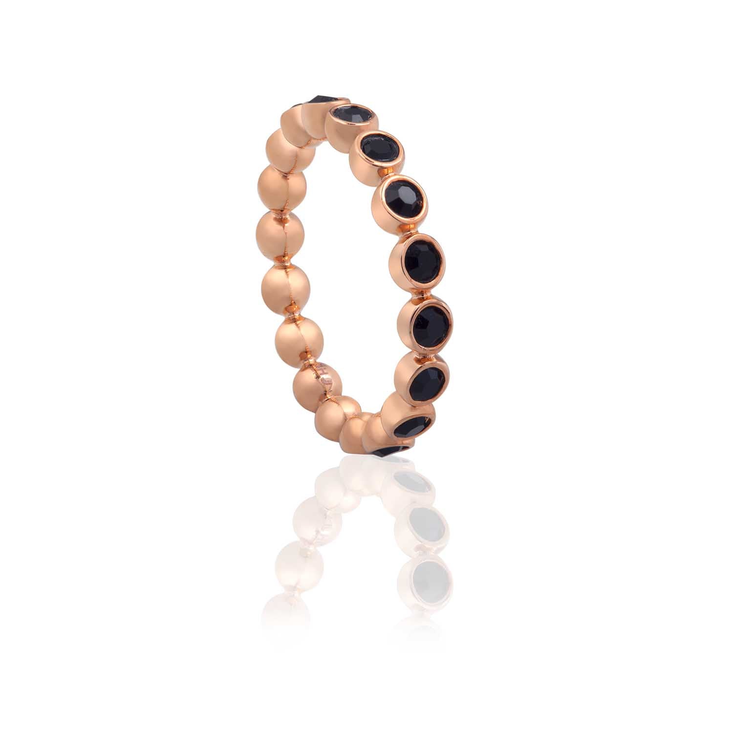 Black Stone Forever Stacking Ring