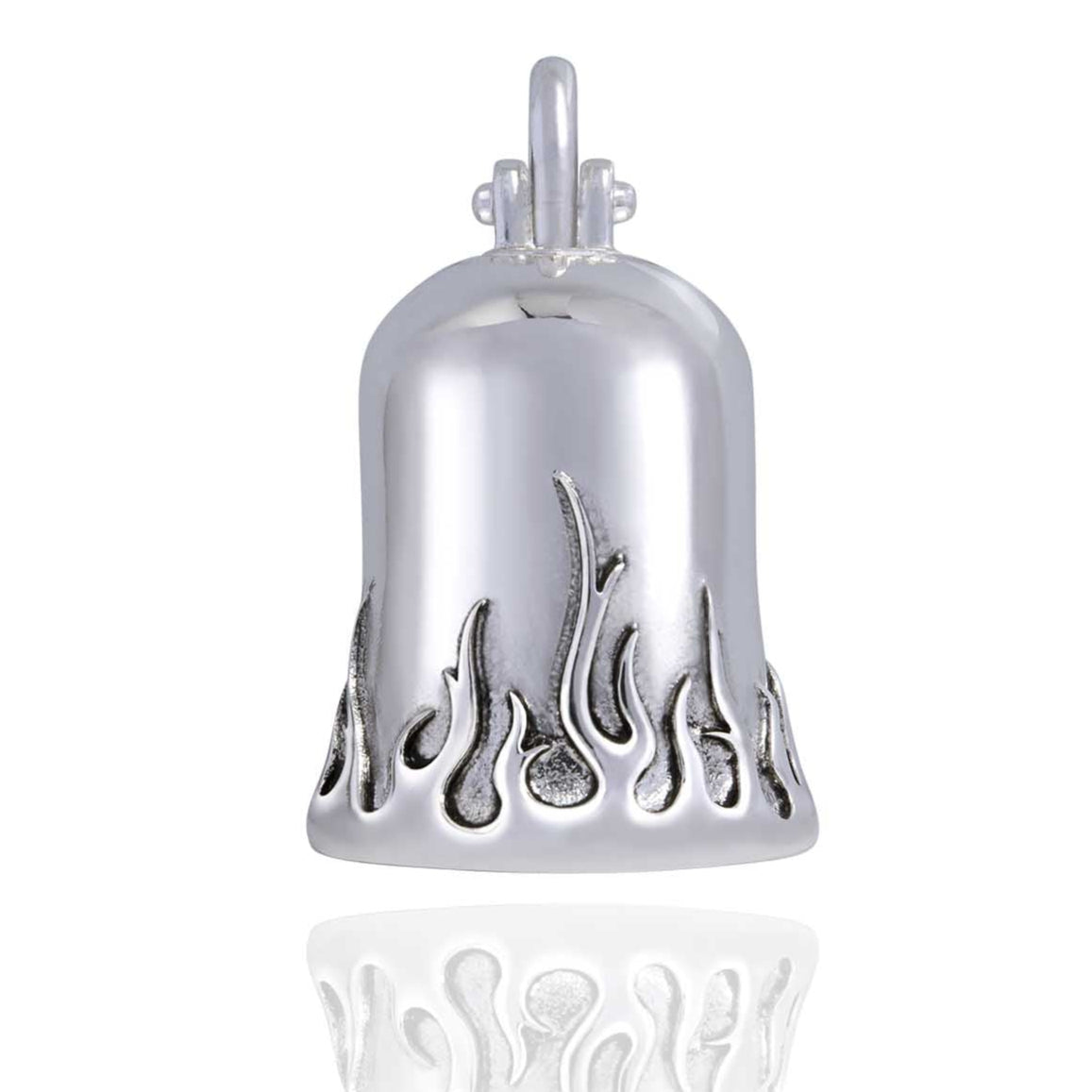 Silver Road Bell with Silver Flames