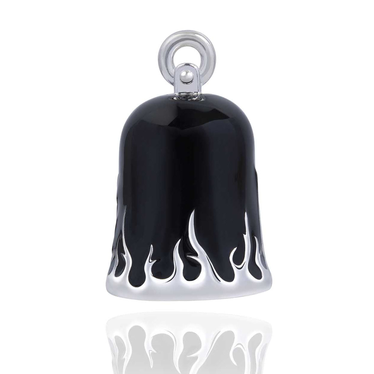 Black Road Bell with Silver Flames Steel Horse Jewelry