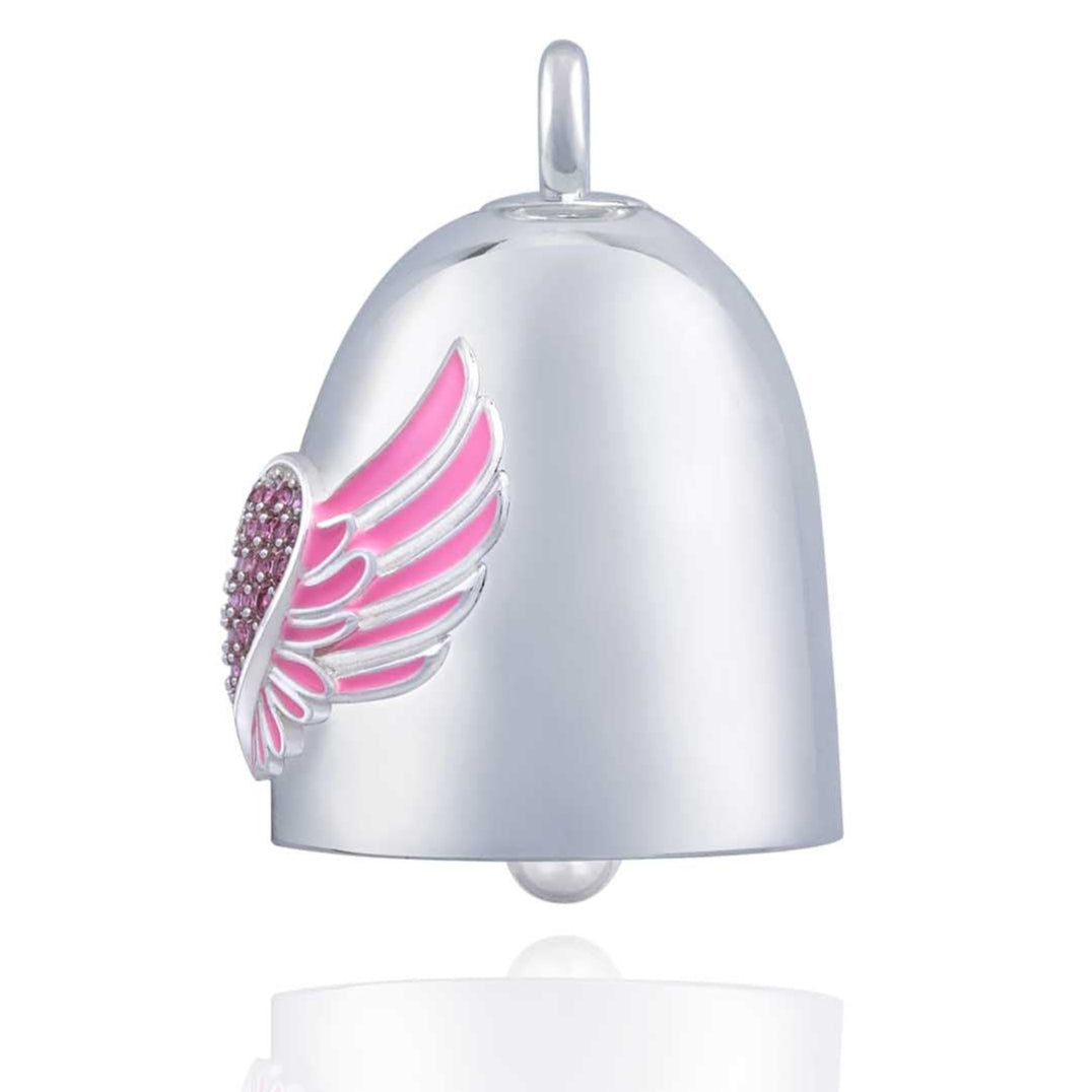 Pink Bling Heart & Wings Road Bell