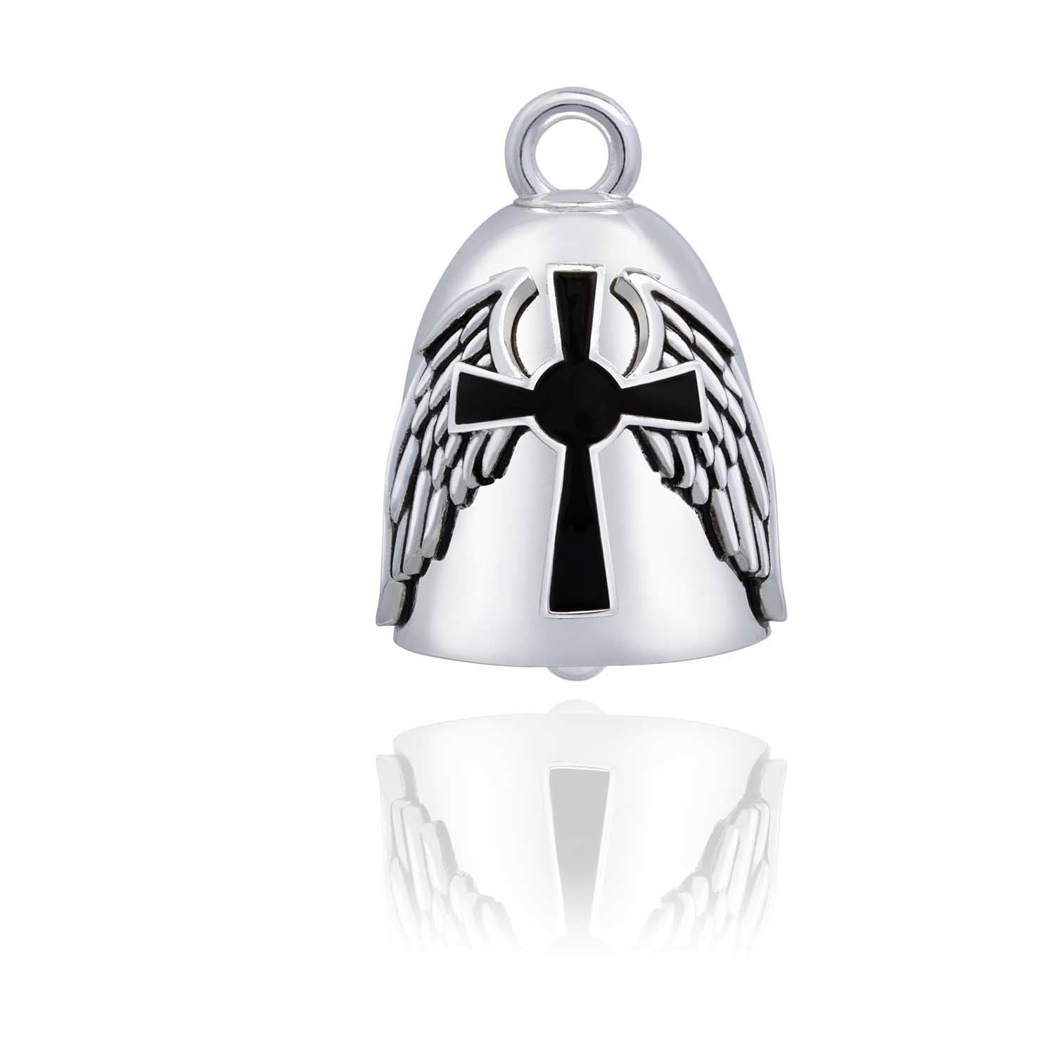 Wing and Cross Protector Road Bell Steel Horse Jewelry