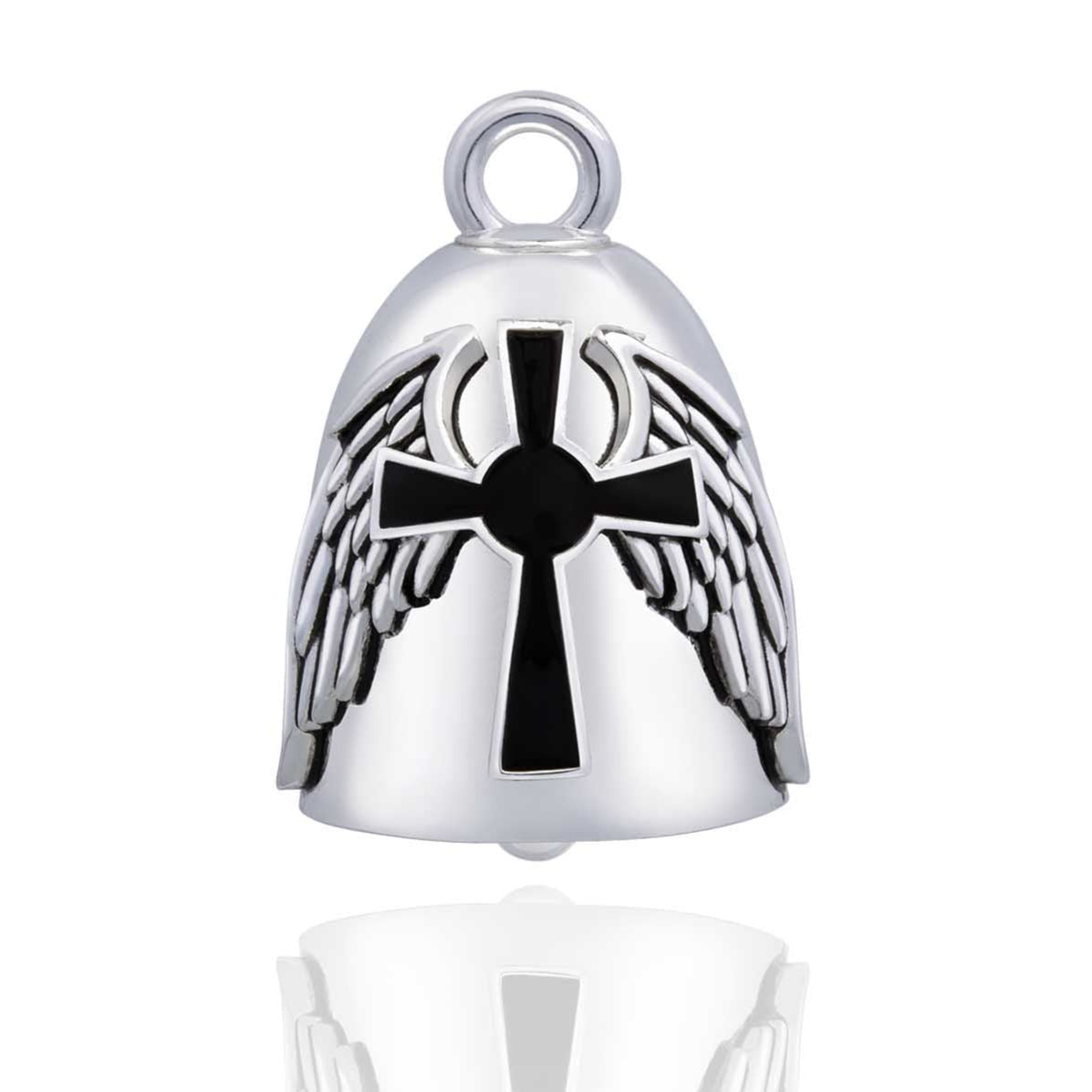 Wing and Cross Protector Road Bell Steel Horse Jewelry