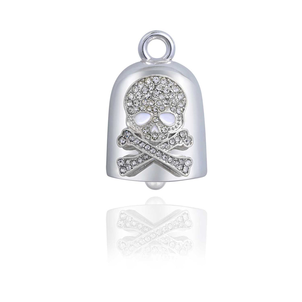 Bling Skull &amp; Crossbones Road Bell Steel Horse Jewelry