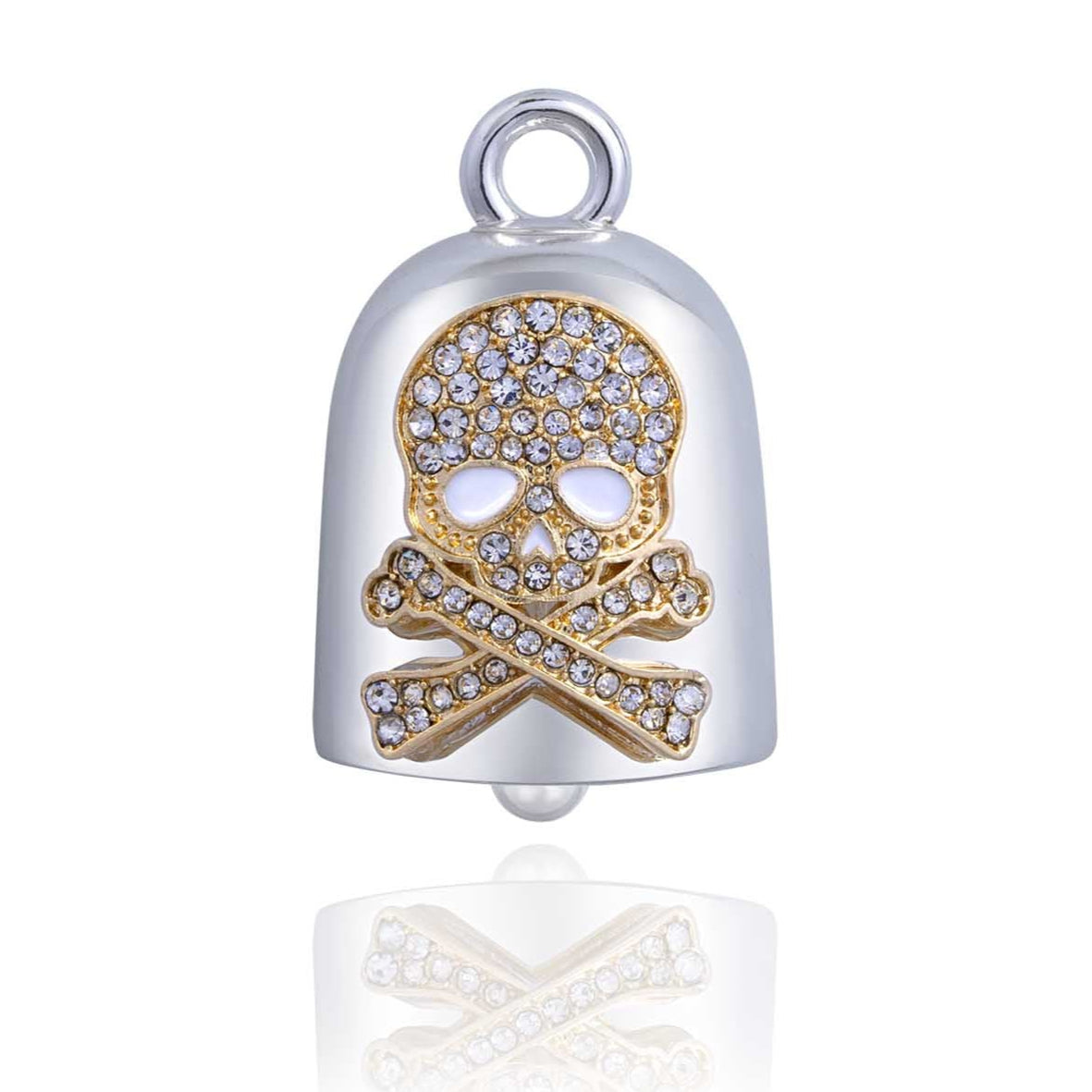 Bling Skull & Crossbones Gold Road Bell Steel Horse Jewelry