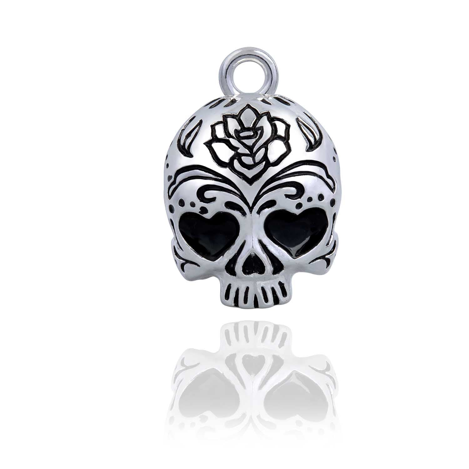 Candy Heart Eyes Skull Road Bell Steel Horse Jewelry