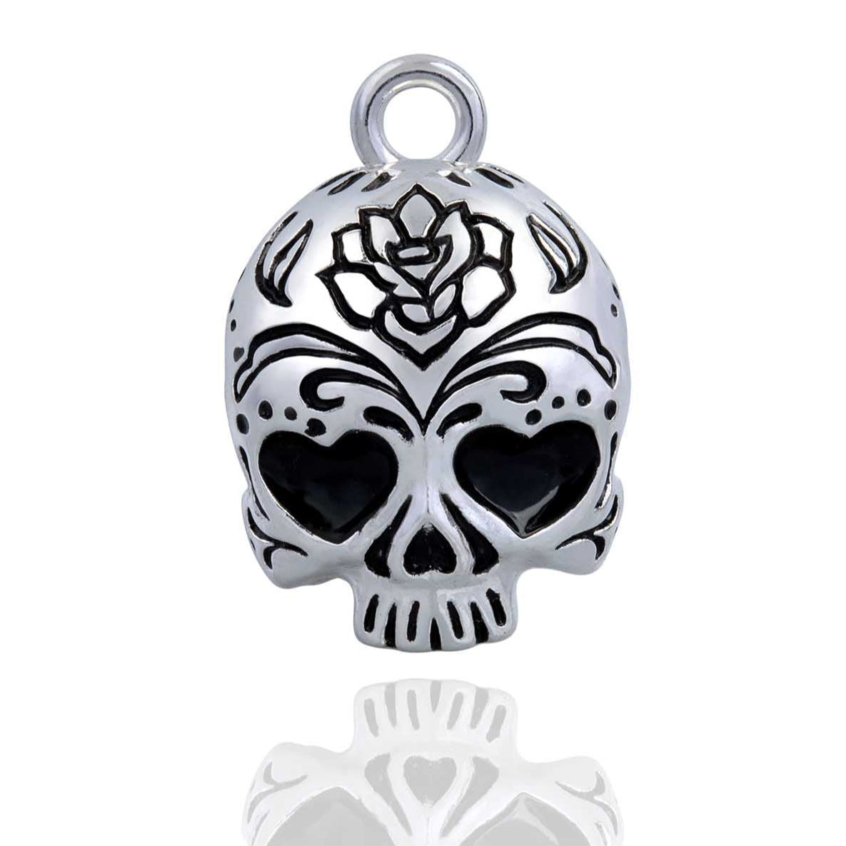 Candy Heart Eyes Skull Road Bell Steel Horse Jewelry