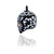 Black Skull Road Bell with Rose Gold Flower Eyes Steel Horse Jewelry