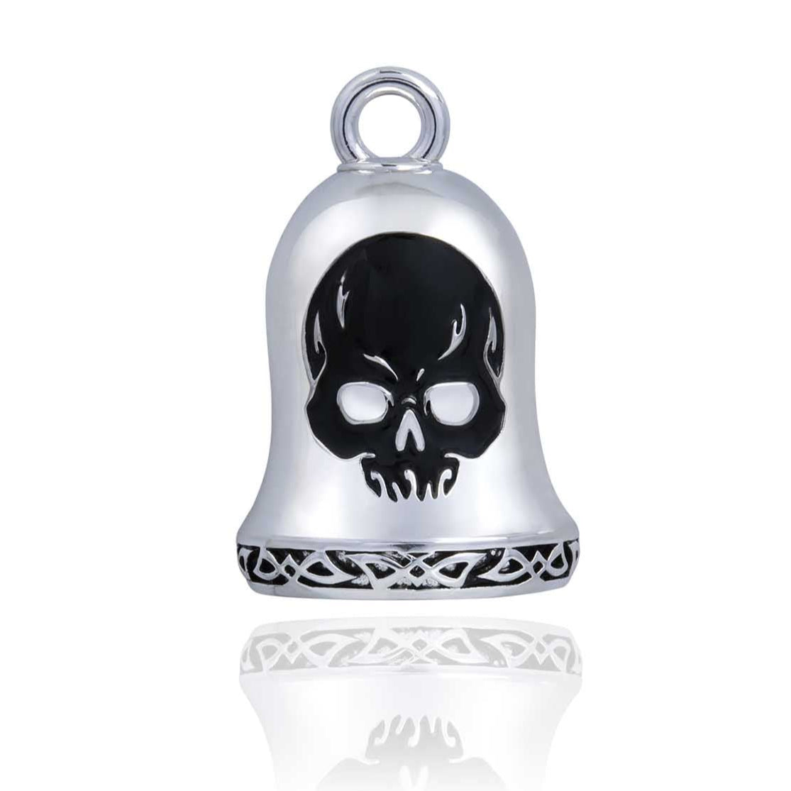 Obsidian Skull Road Bell Steel Horse Jewelry