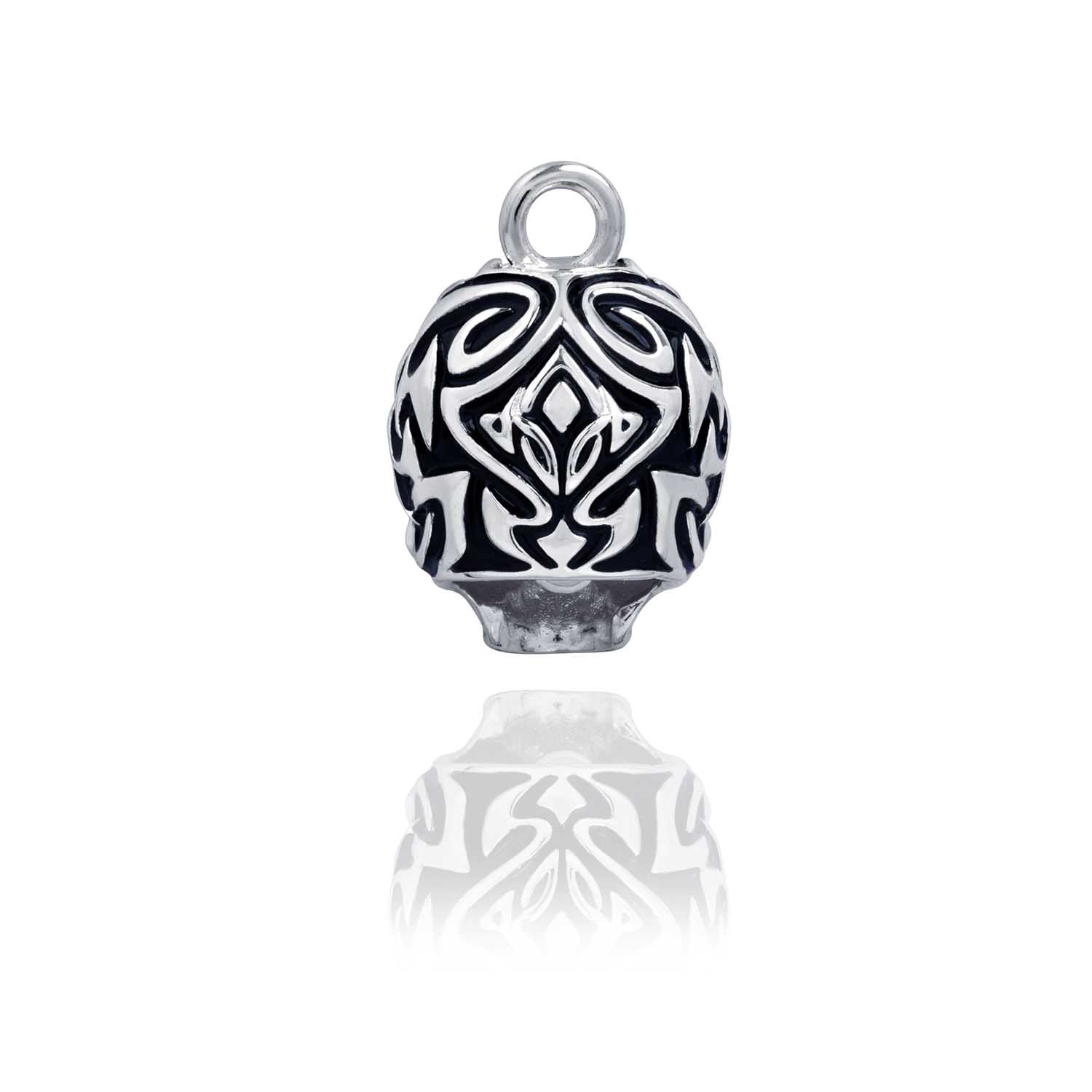 Silver Tribal Skull Road Bell