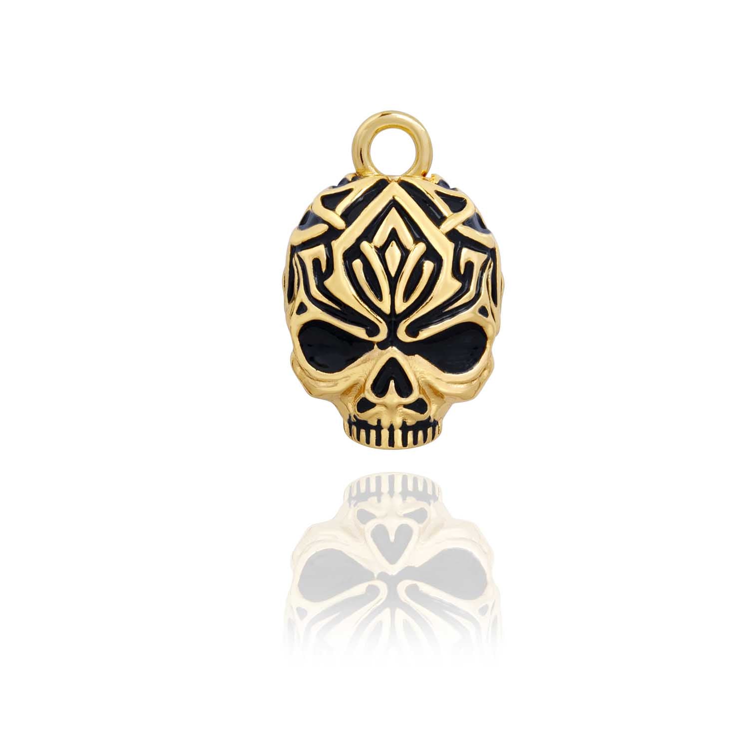 Gold Tribal Skull Road Bell Steel Horse Jewelry