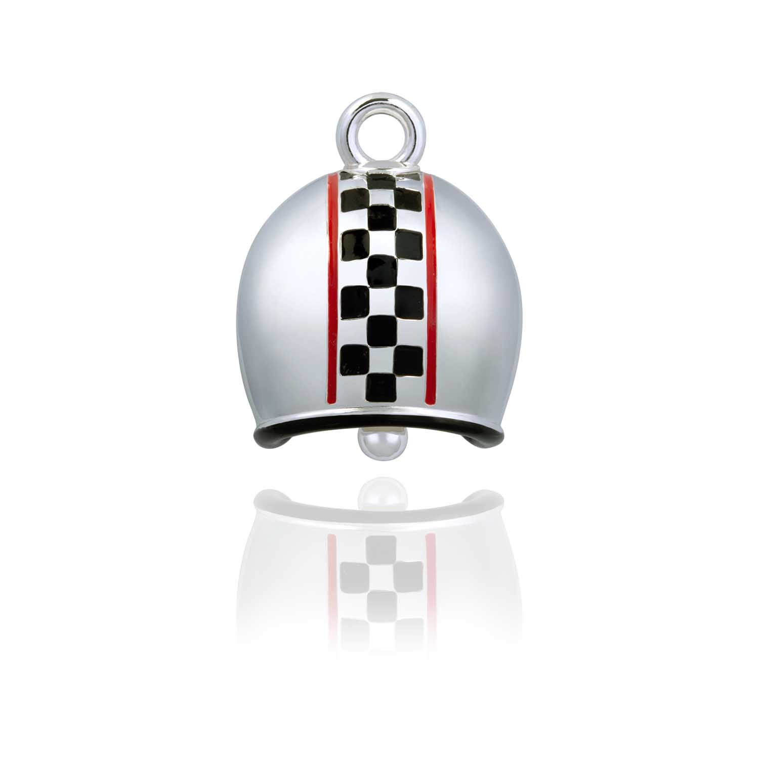 Black & White Checkered Helmet Road Bell