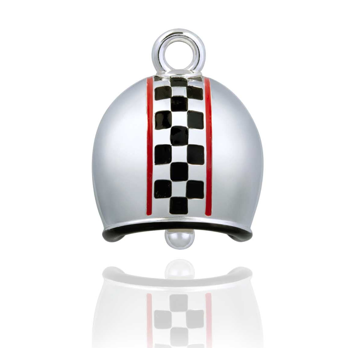 Black & White Checkered Helmet Road Bell