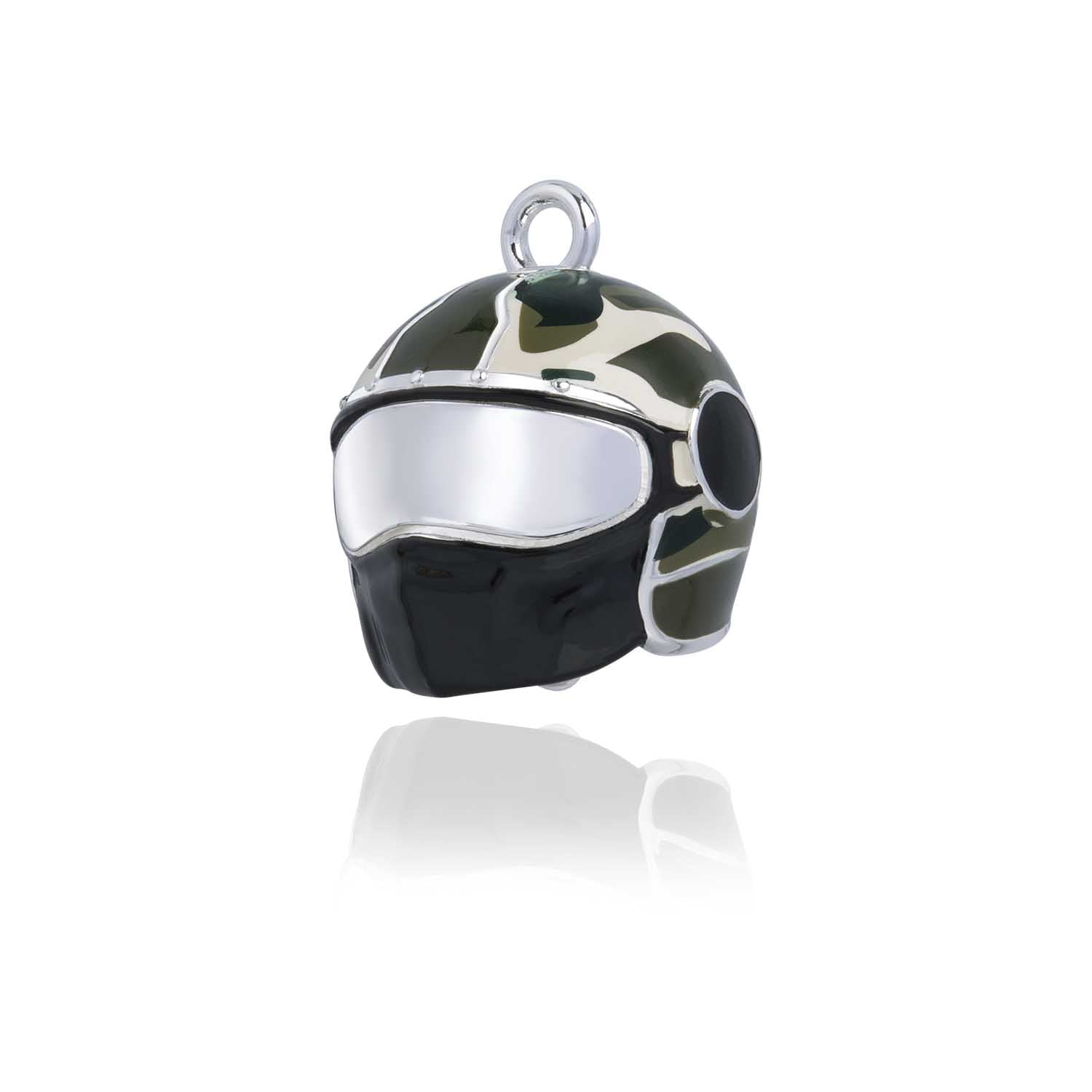 Green Camo Helmet Road Bell Steel Horse Jewelry