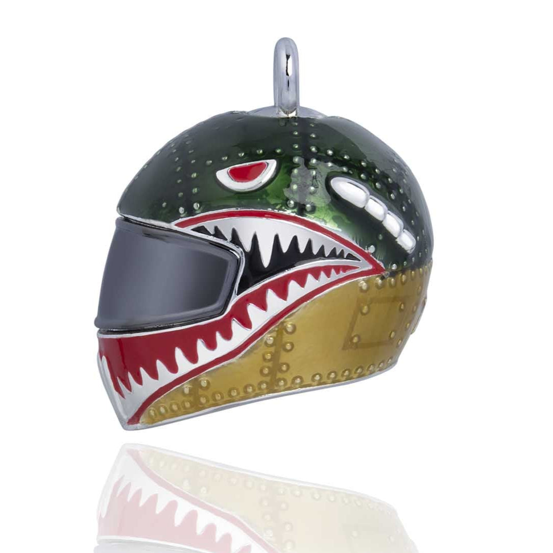 Green Warhawk Helmet Road Bell Steel Horse Jewelry