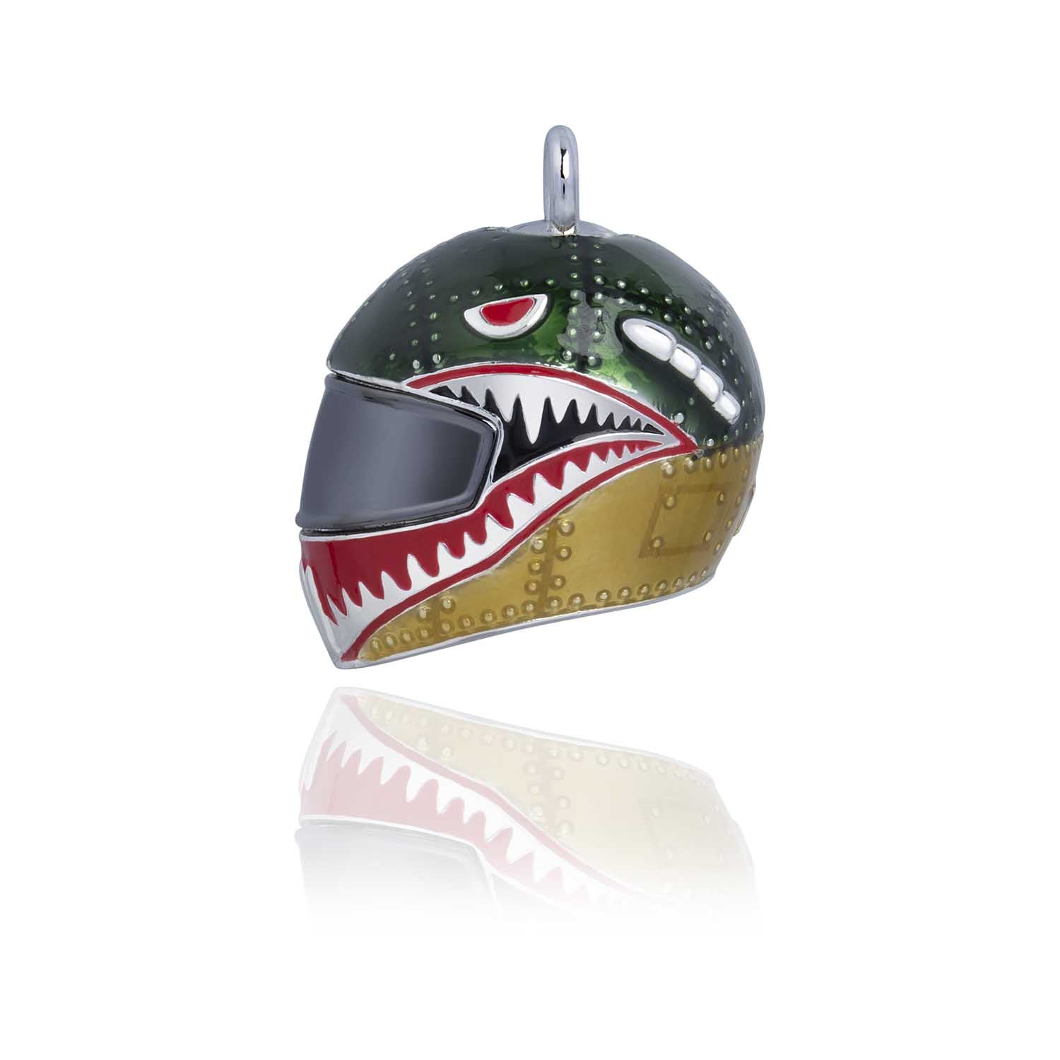 Green Warhawk Helmet Road Bell Steel Horse Jewelry