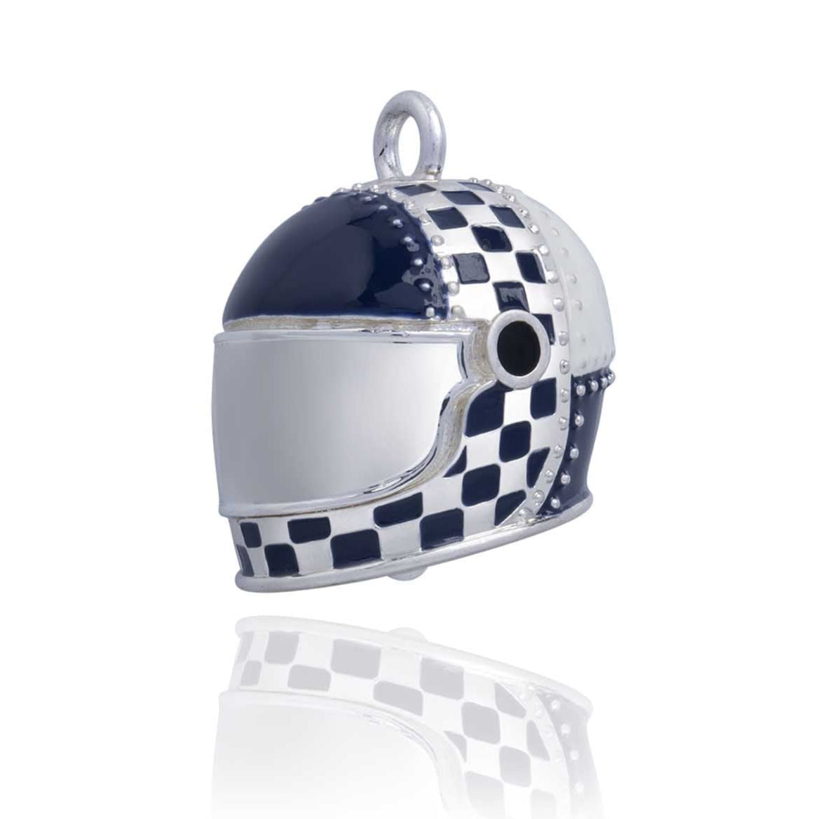 Blue & White Checkered Air Force Helmet Road Bell