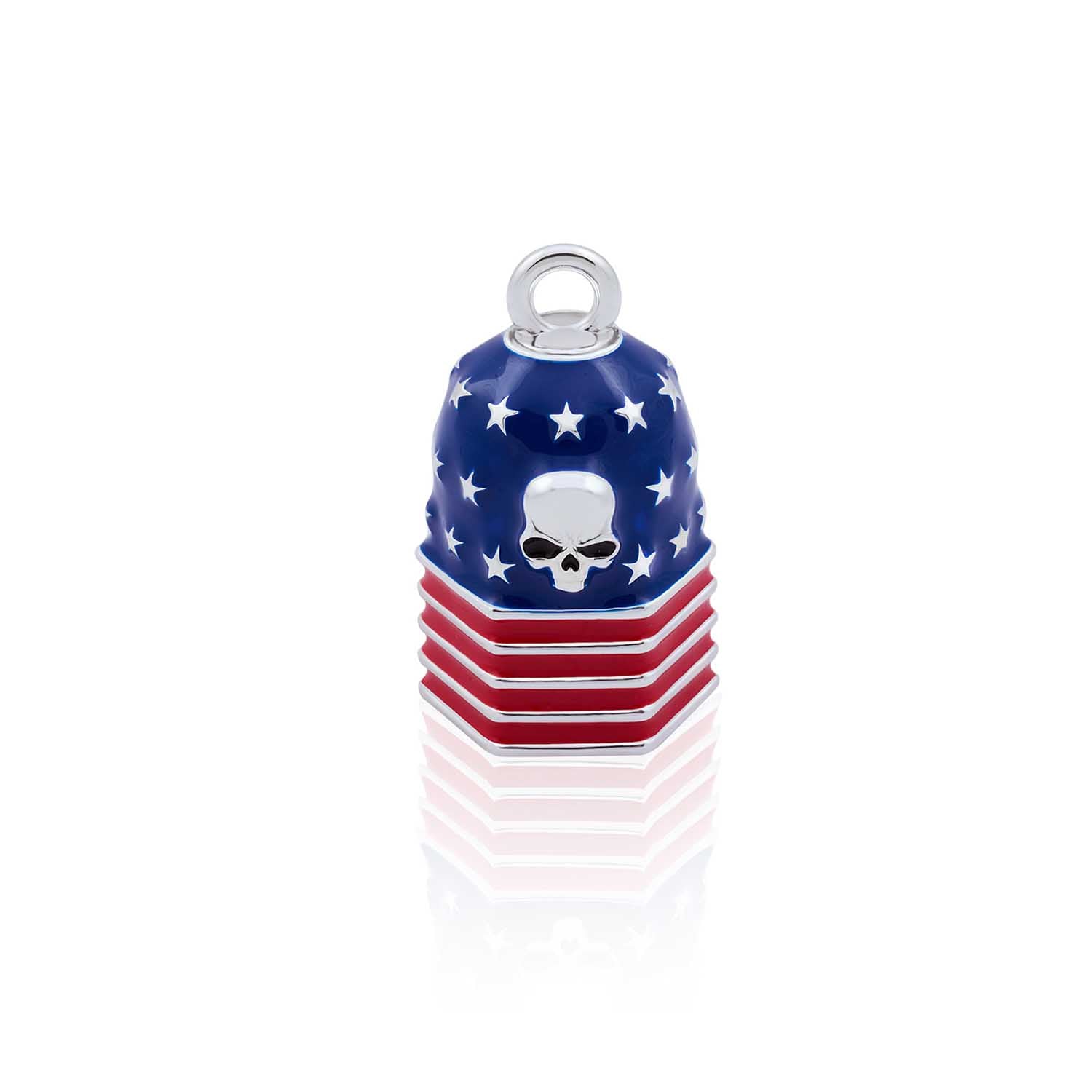 All Over Flag with Skull Road Bell Steel Horse Jewelry