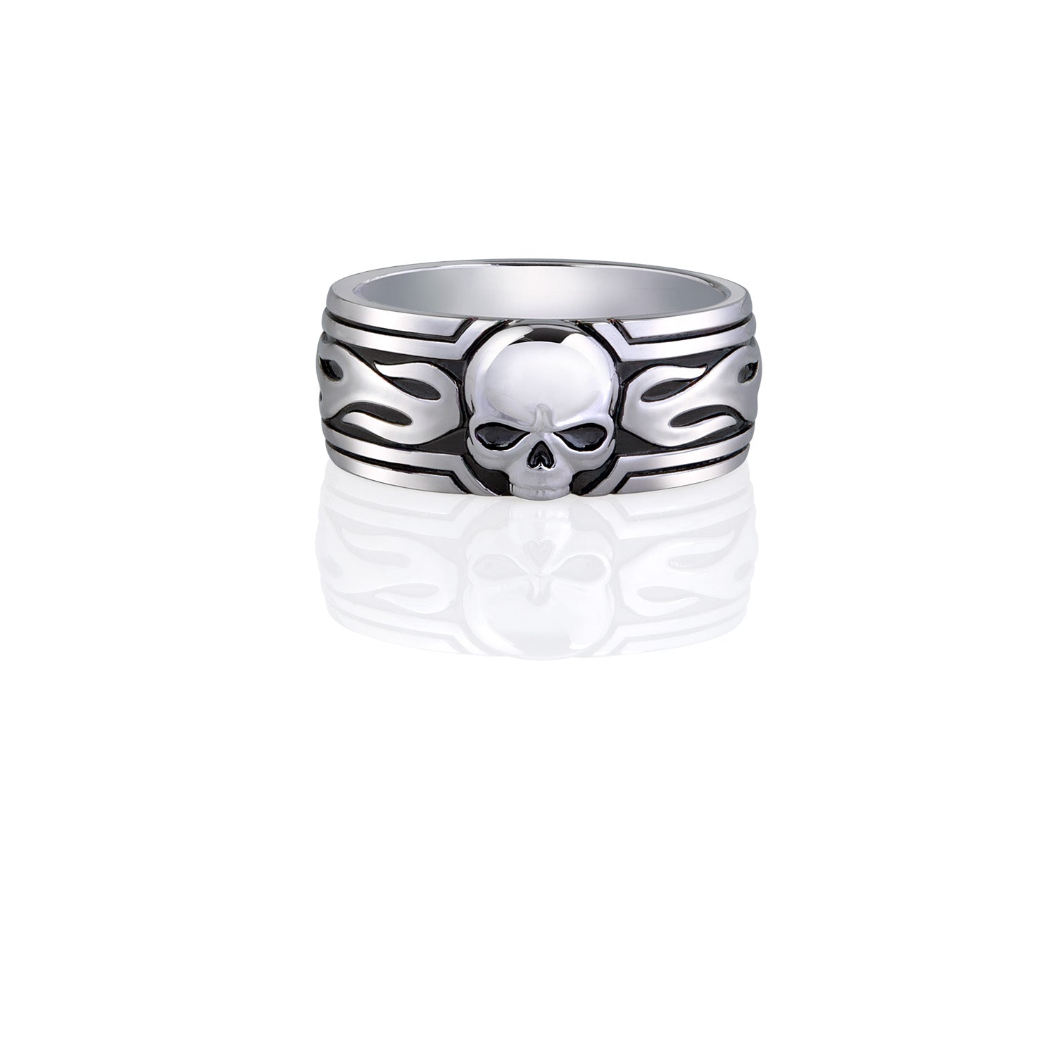 Blazin' Skull Band Ring