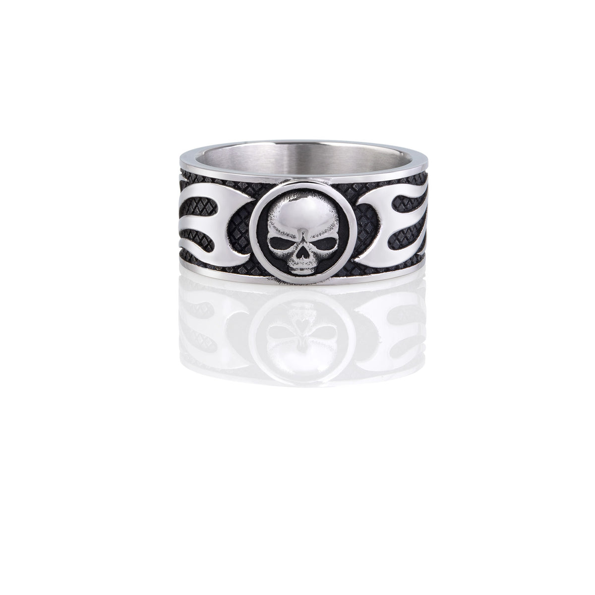 Blazin&#39; Skull Wide Band Ring