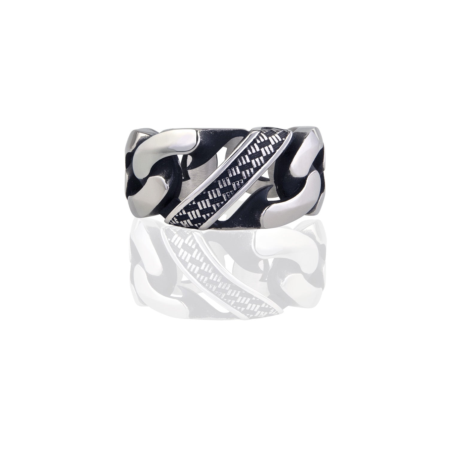 Bling Double Link Chain Ring