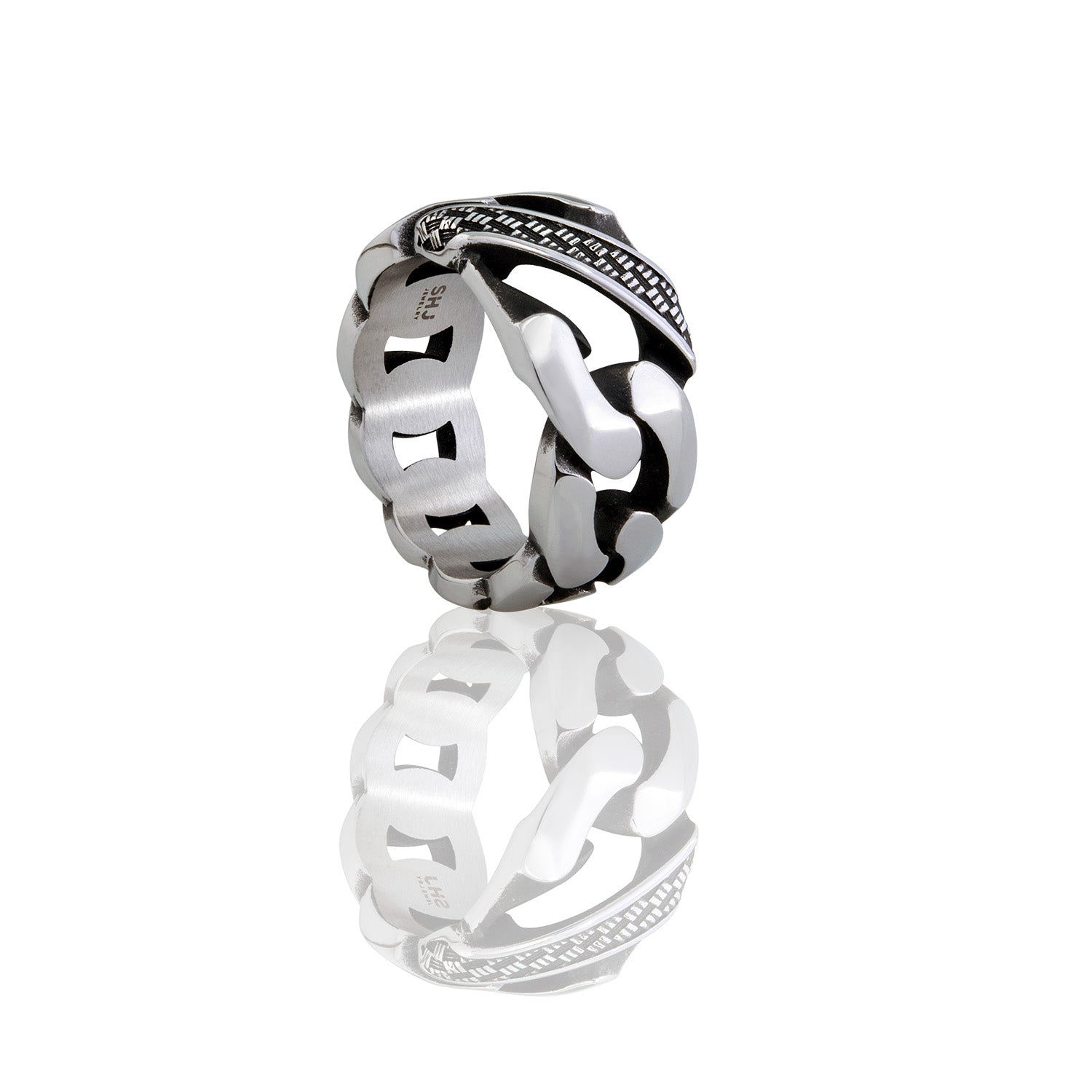 Bling Double Link Chain Ring