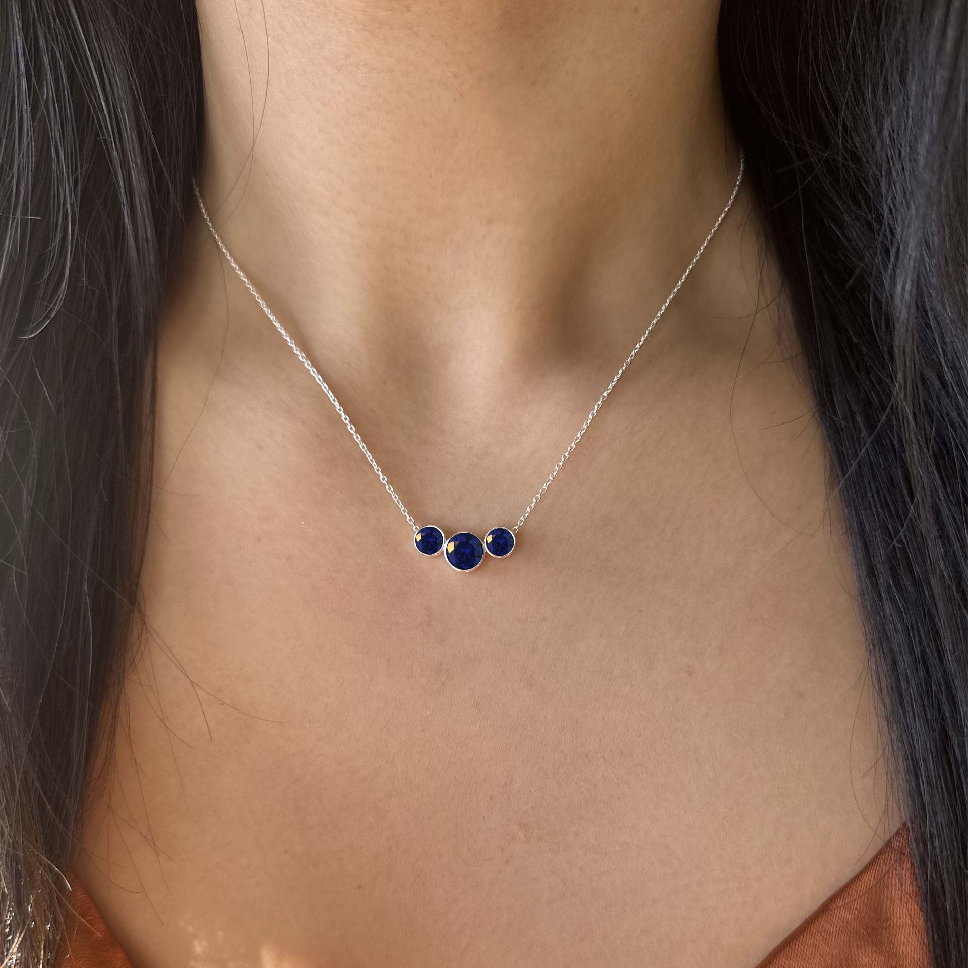 Lanna Solitaire 3-Stone Necklace